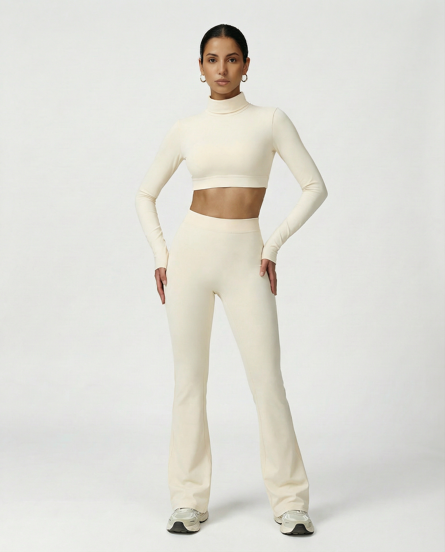 OPEN-BACK HIGH-NECK CROP TOP