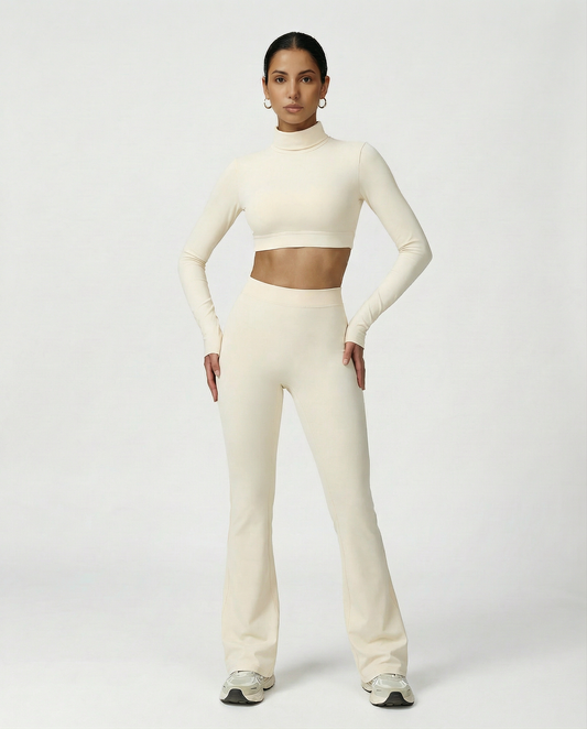 OPEN-BACK HIGH-NECK CROP TOP